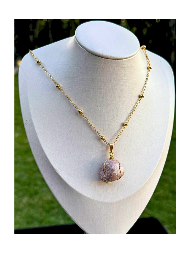 Folhelho Púrpura Corumbataí | Colar Difusor Ouro 18k