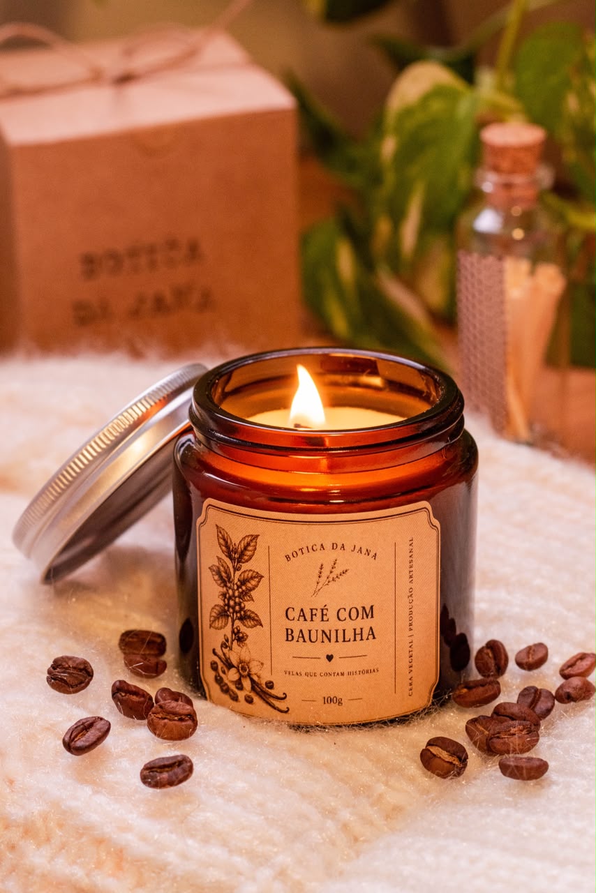 Vela Botica de Café e Baunilha