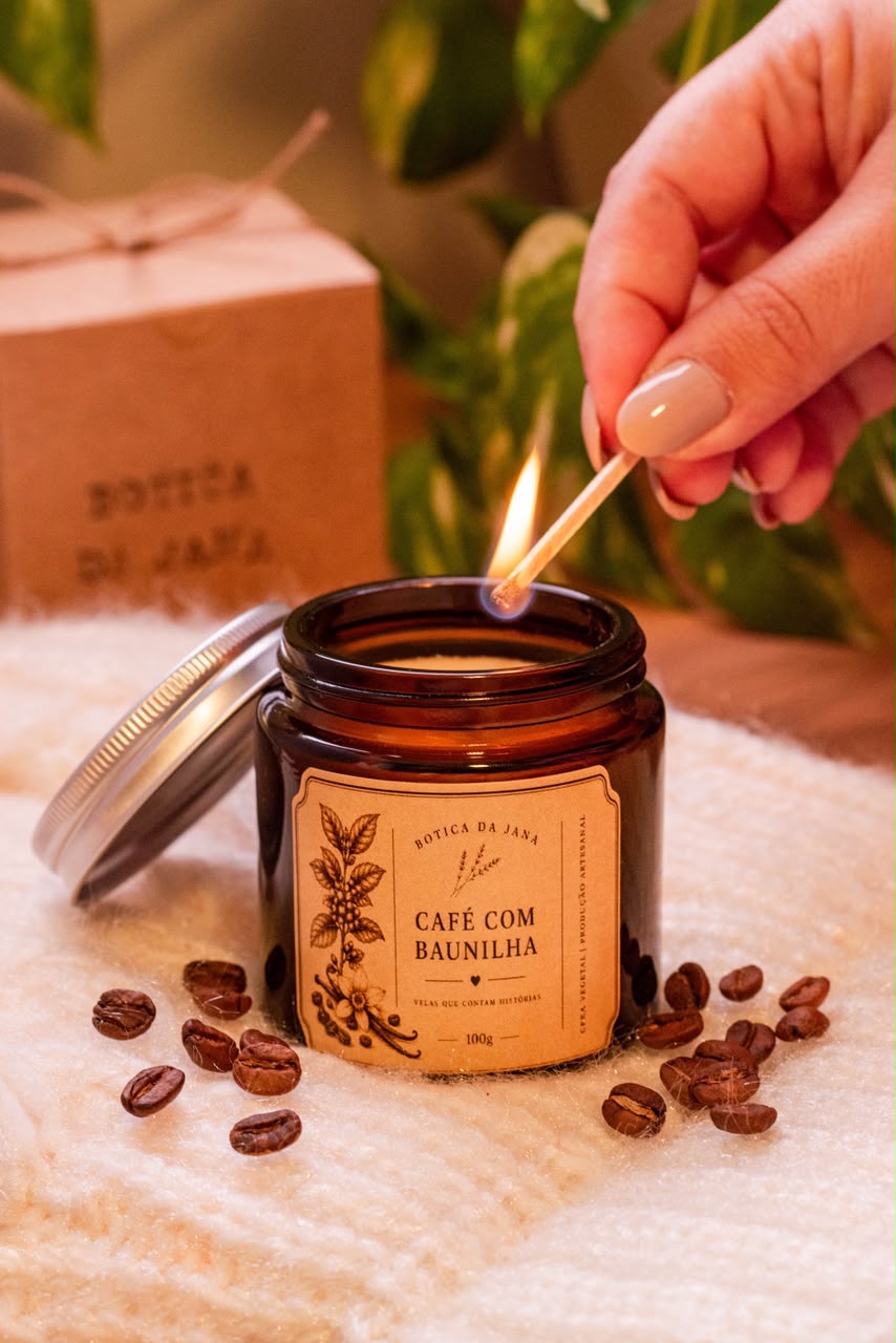Vela Botica de Café e Baunilha