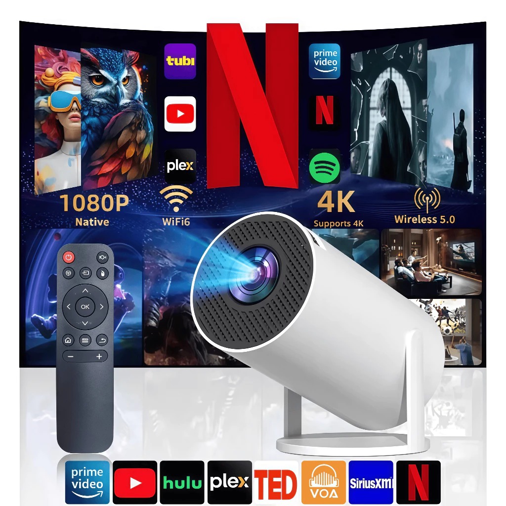 Projetor HY300 Pro 4K Wi-Fi Bluetooth Portátil