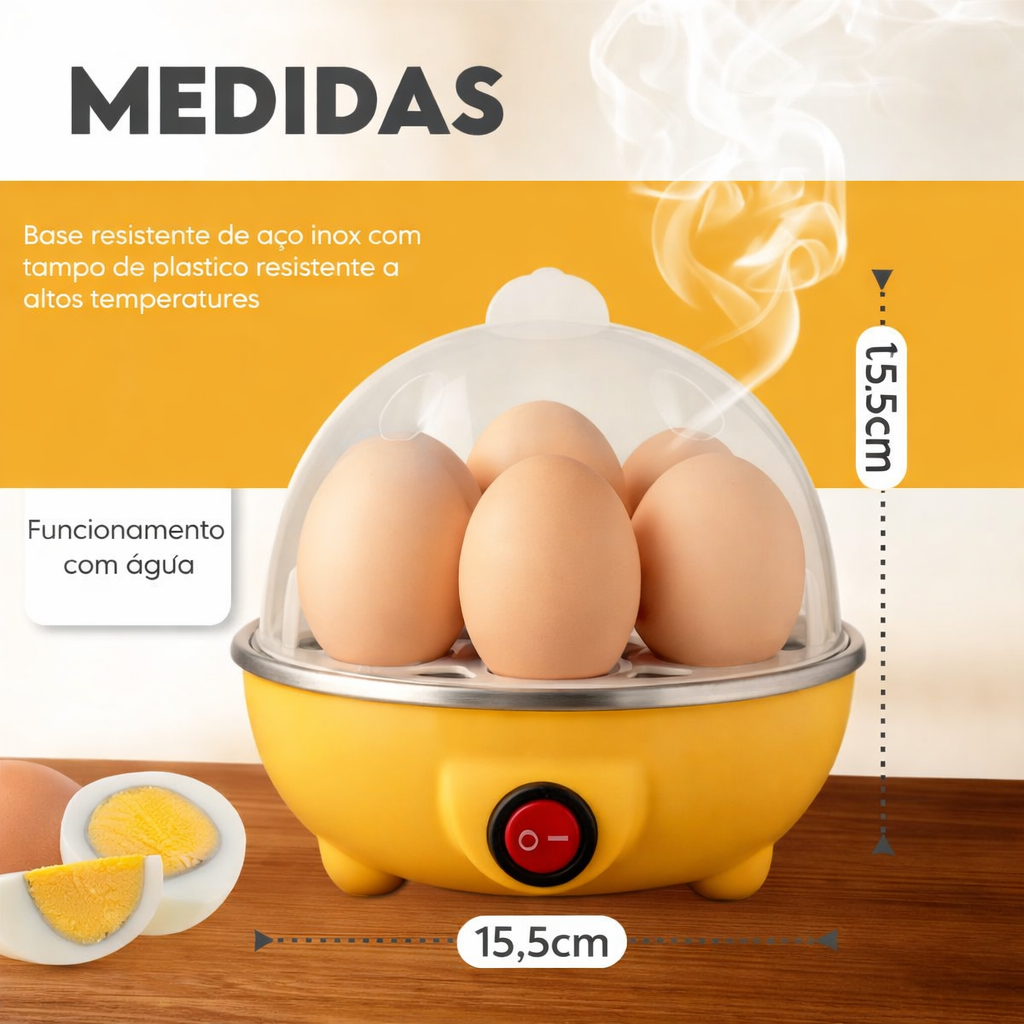 Cozedor De Ovos Elétrico Portátil 110v - Branco