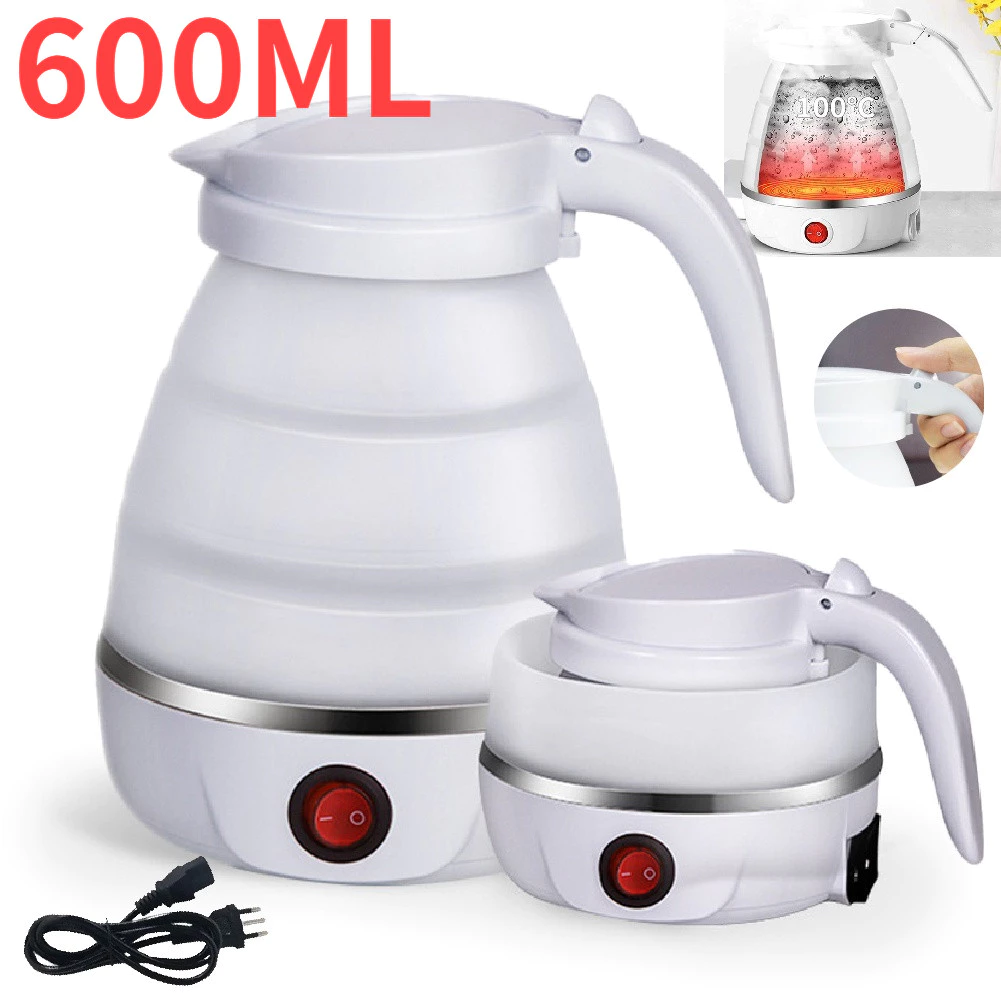 Chaleira Elétrica 600ml Silicone Dobrável Viagem 110v