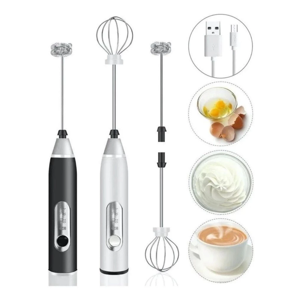 Mini Mixer Elétrico Recarregável Multiuso para Bebidas e Ovo