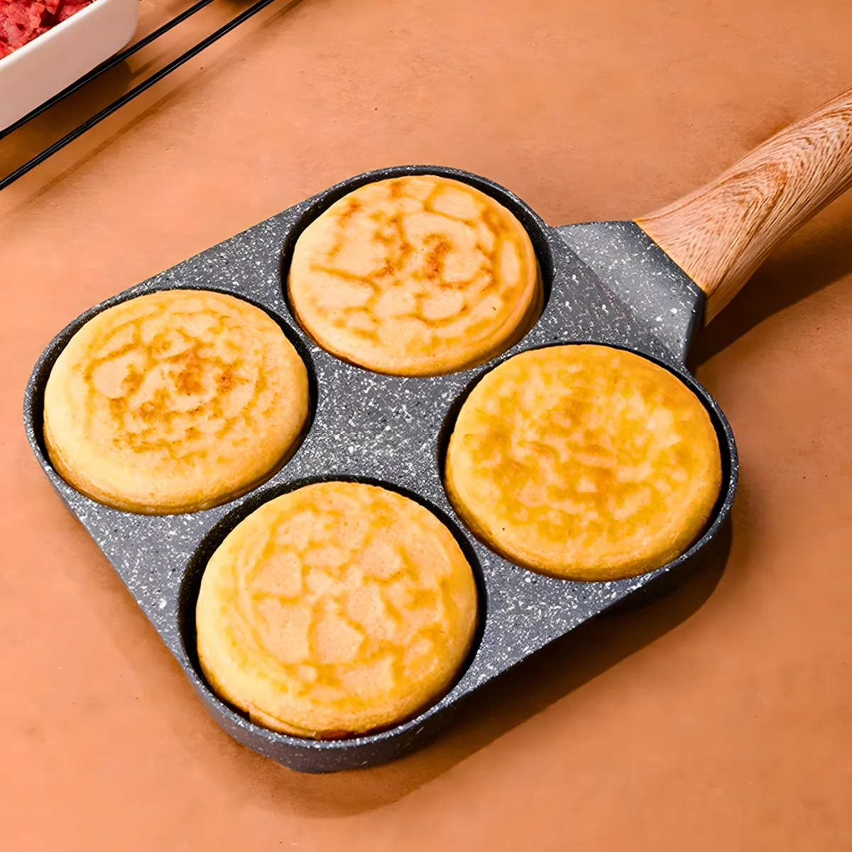 Panela Antiaderente Frigideira 4 Em 1 Para Panquecas Ovos e