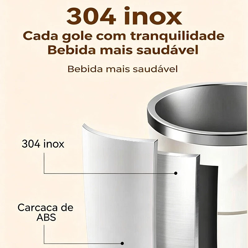 Caneca Mixer Inteligente LED 380ml Display de Temperatura