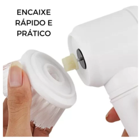 Escova Elétrica Multiuso 5 em 1 – Rotação 360º para uma Limpeza Sem Esforço!