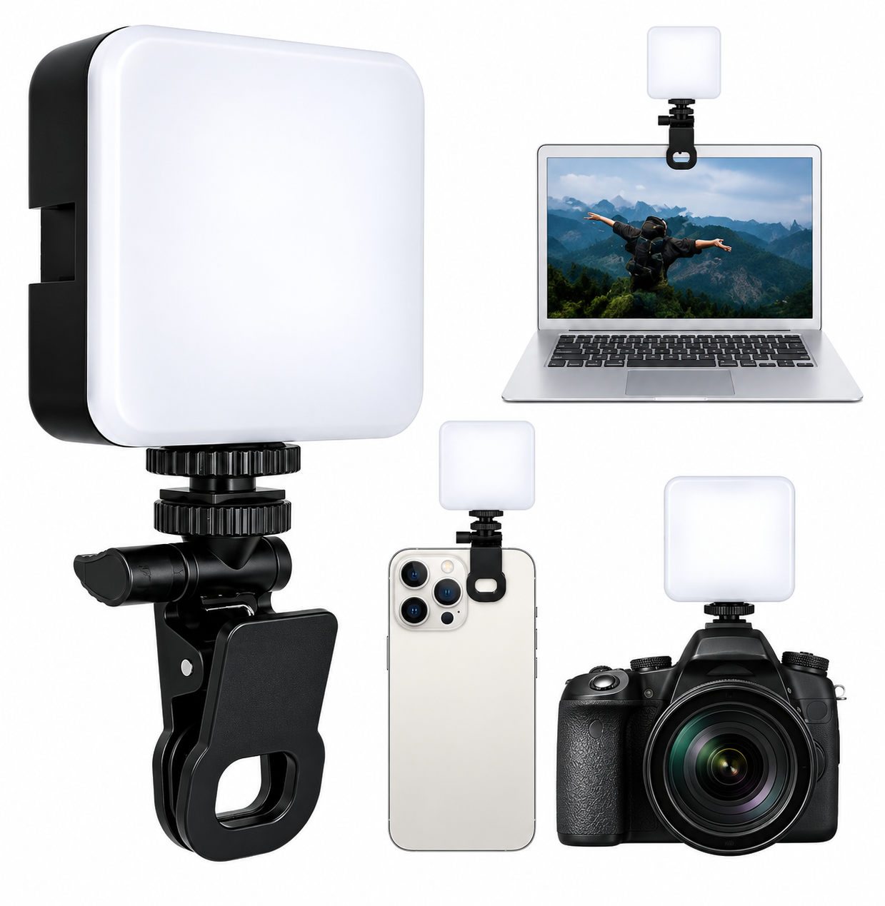Luz LED Portátil – Iluminação para Celular, Notebook e Câmer