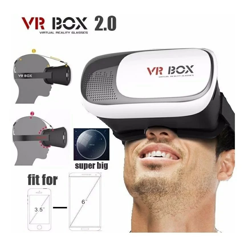 Óculos Vr Box 2.0 Realidade Virtual + Controle Cardboard 3d