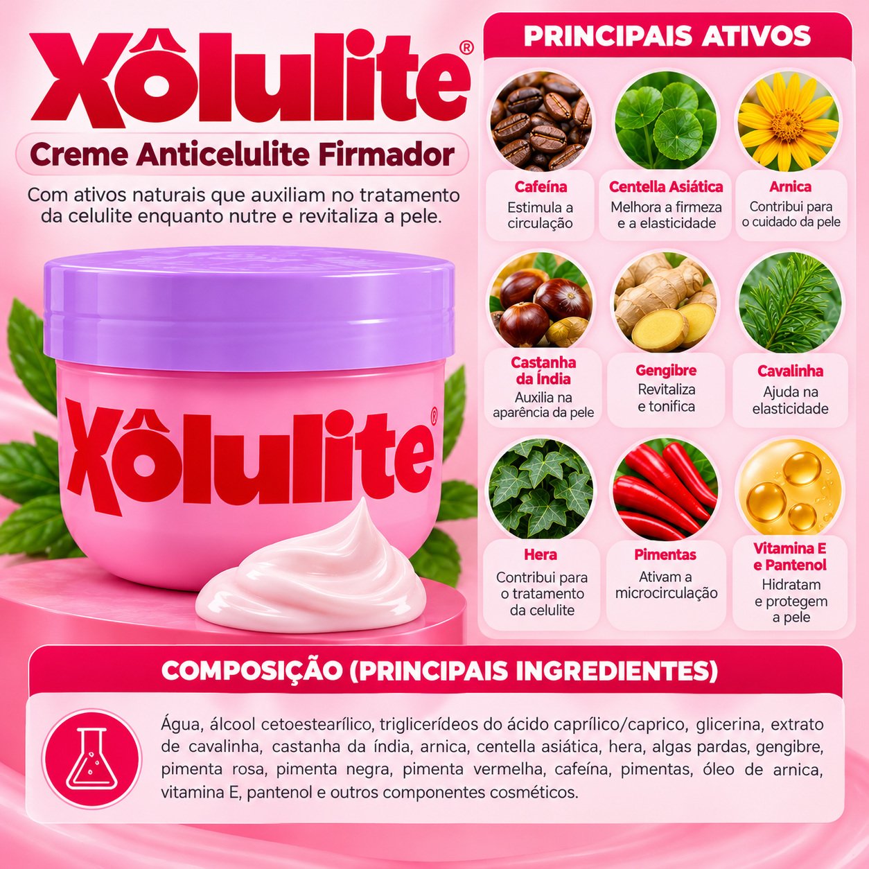 Creme Anticelulite Firmador Xôlulite – Com Ativos Naturais
