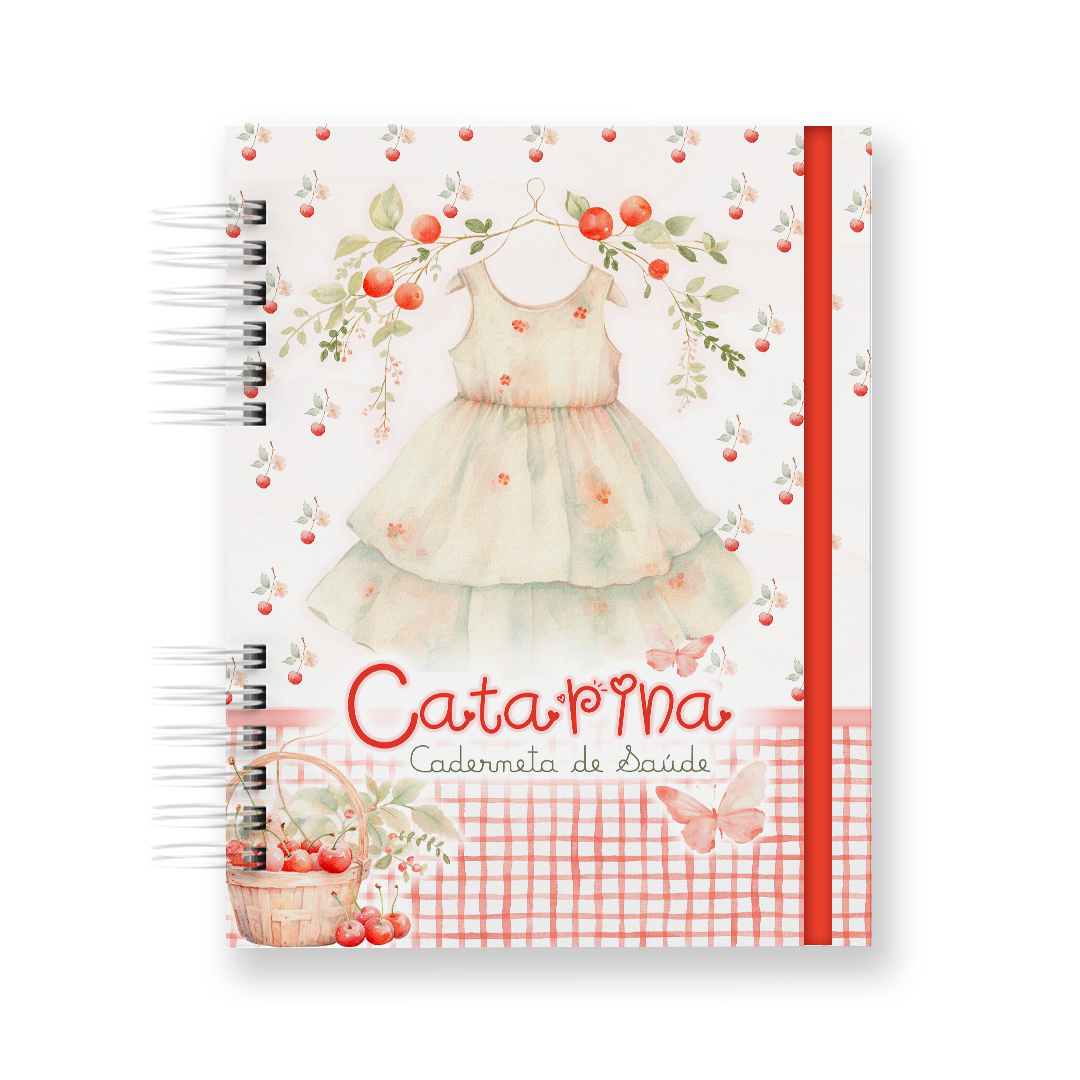 Caderneta de Vacina Cereja com Capa Dura