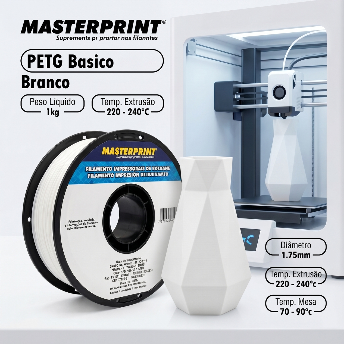 Filamento Impressão 3D Petg Masterprint