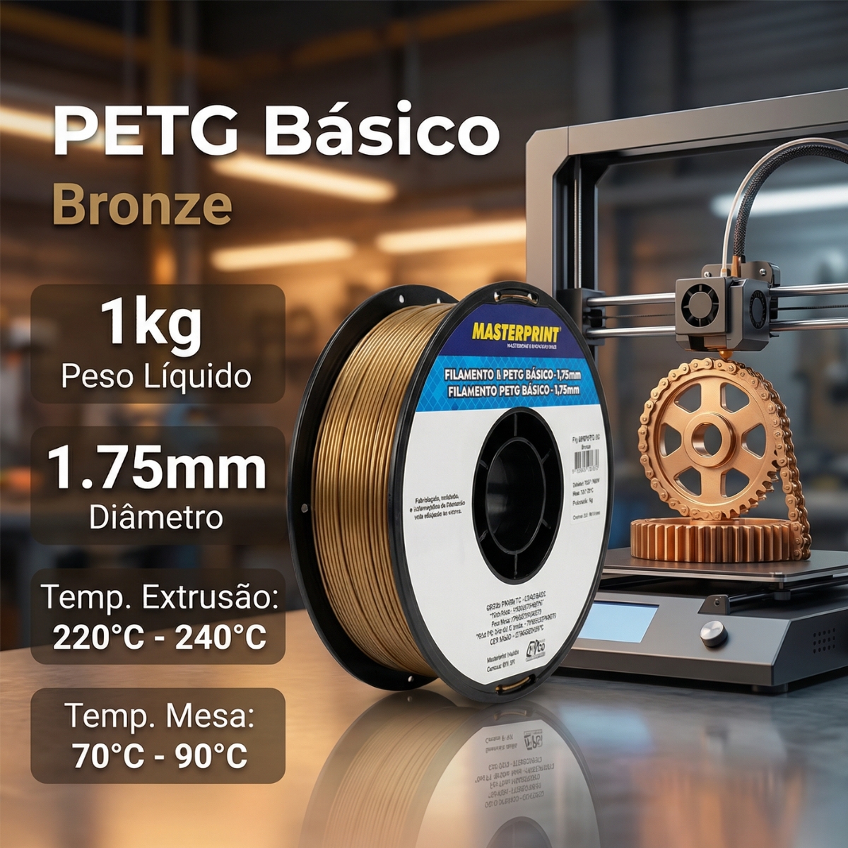 MP FILAMENTO IMPRESSORA 3D IMPRESSÃO - PETG