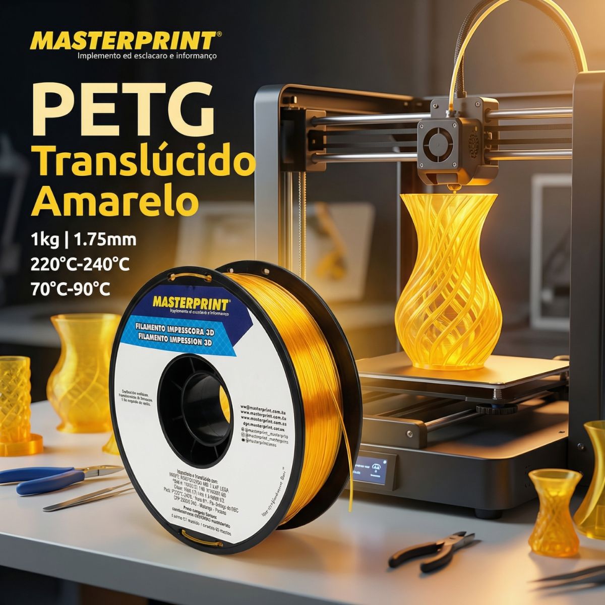 MP FILAMENTO IMPRESSORA 3D IMPRESSÃO - PETG