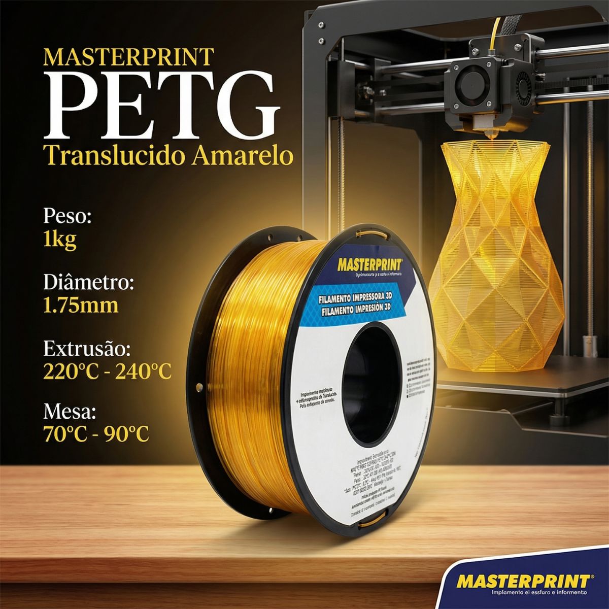 MP FILAMENTO IMPRESSORA 3D IMPRESSÃO - PETG