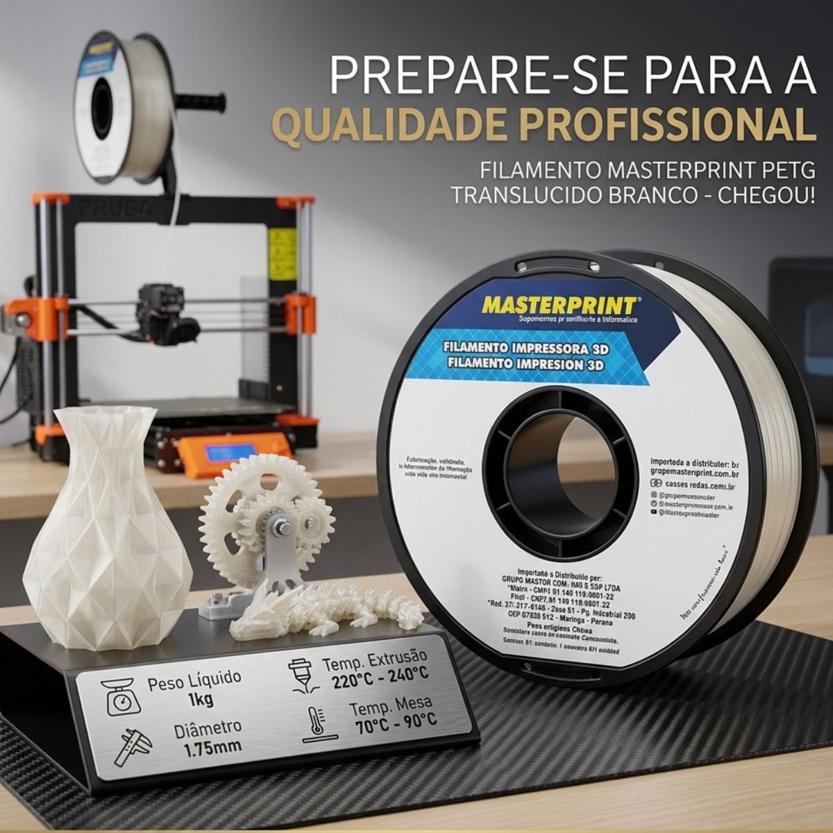 MP FILAMENTO IMPRESSORA 3D IMPRESSÃO - PETG