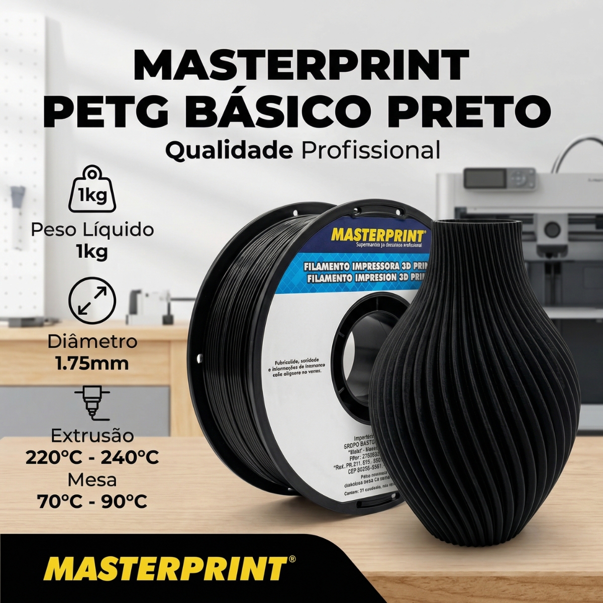 MP FILAMENTO IMPRESSORA 3D IMPRESSÃO - PETG