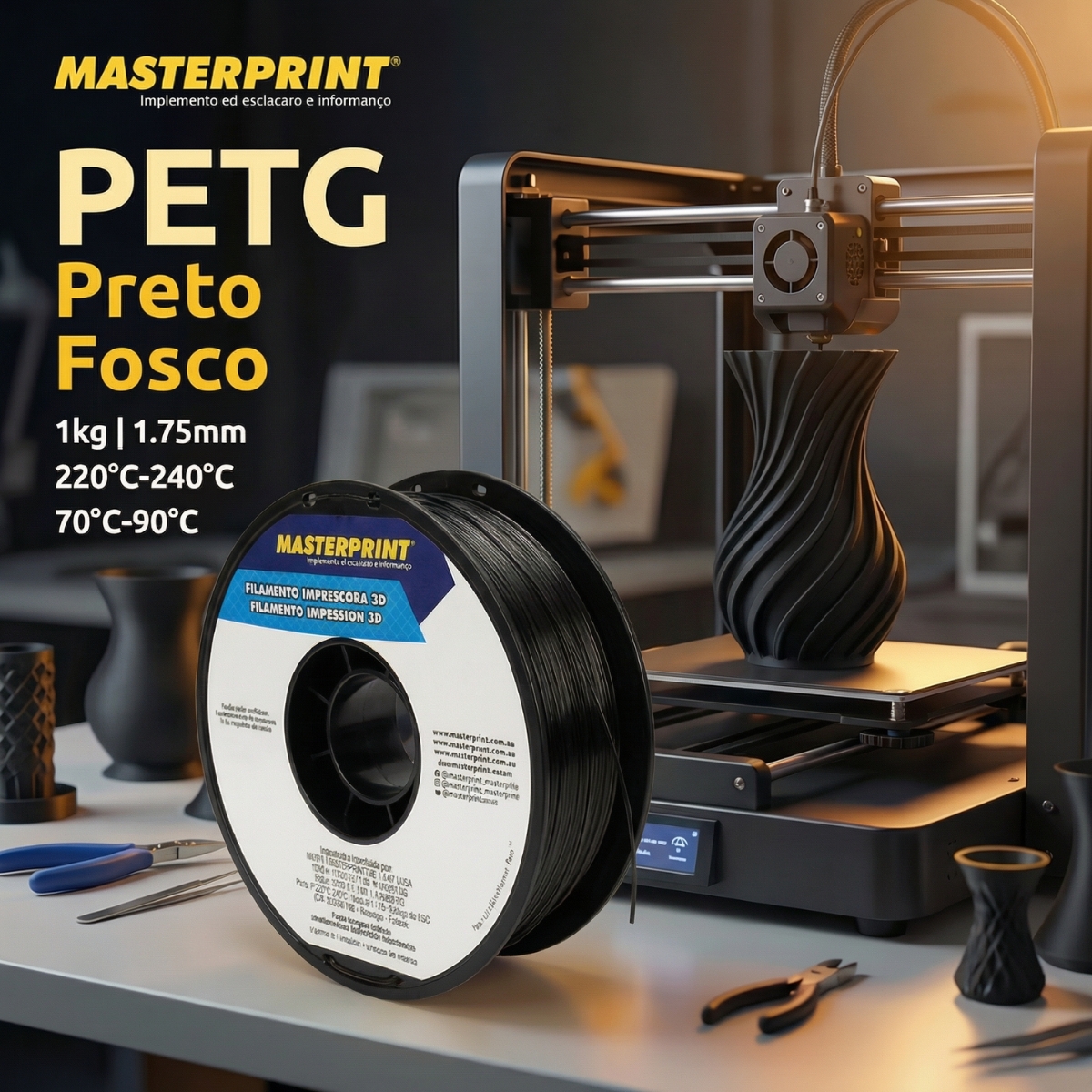 MP FILAMENTO IMPRESSORA 3D IMPRESSÃO - PETG