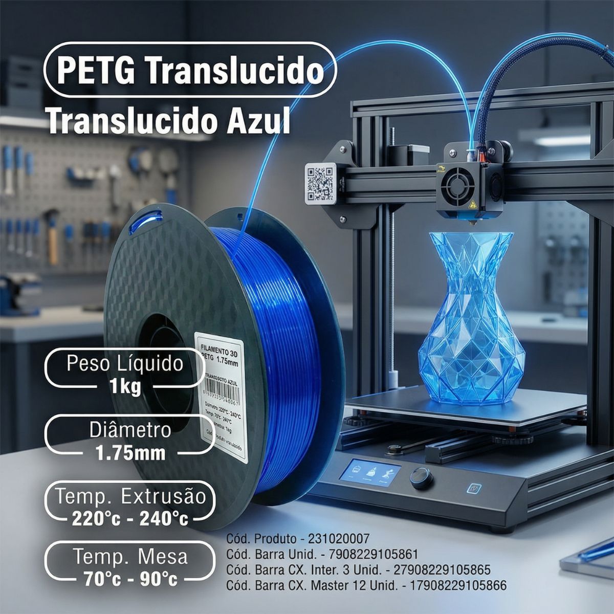 MP FILAMENTO IMPRESSORA 3D IMPRESSÃO - PETG