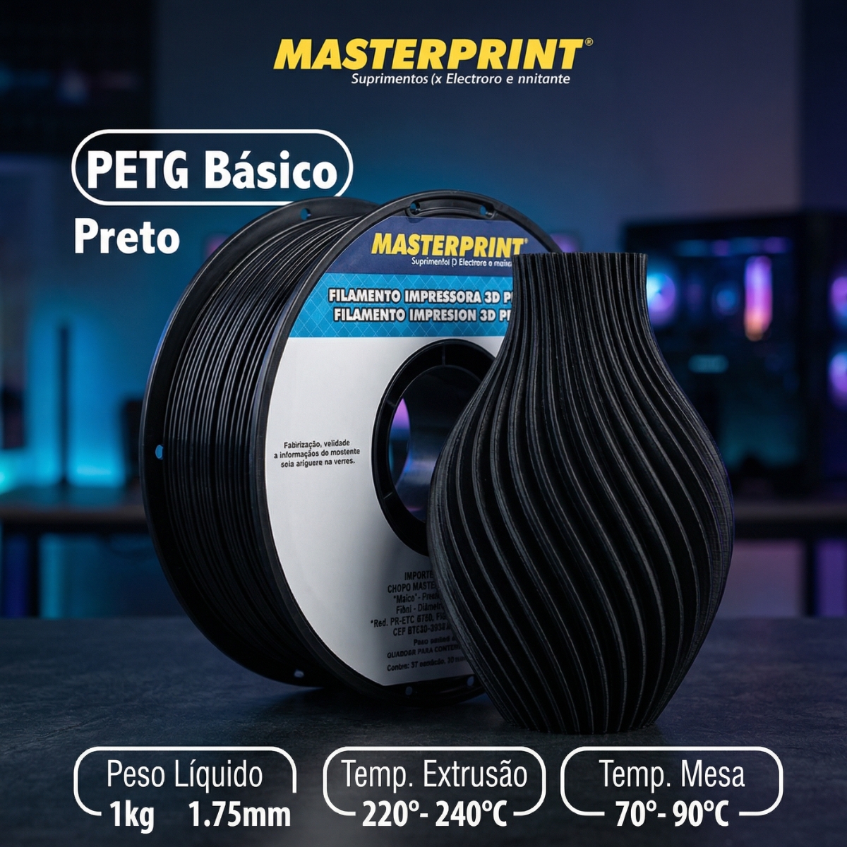 MP FILAMENTO IMPRESSORA 3D IMPRESSÃO - PETG