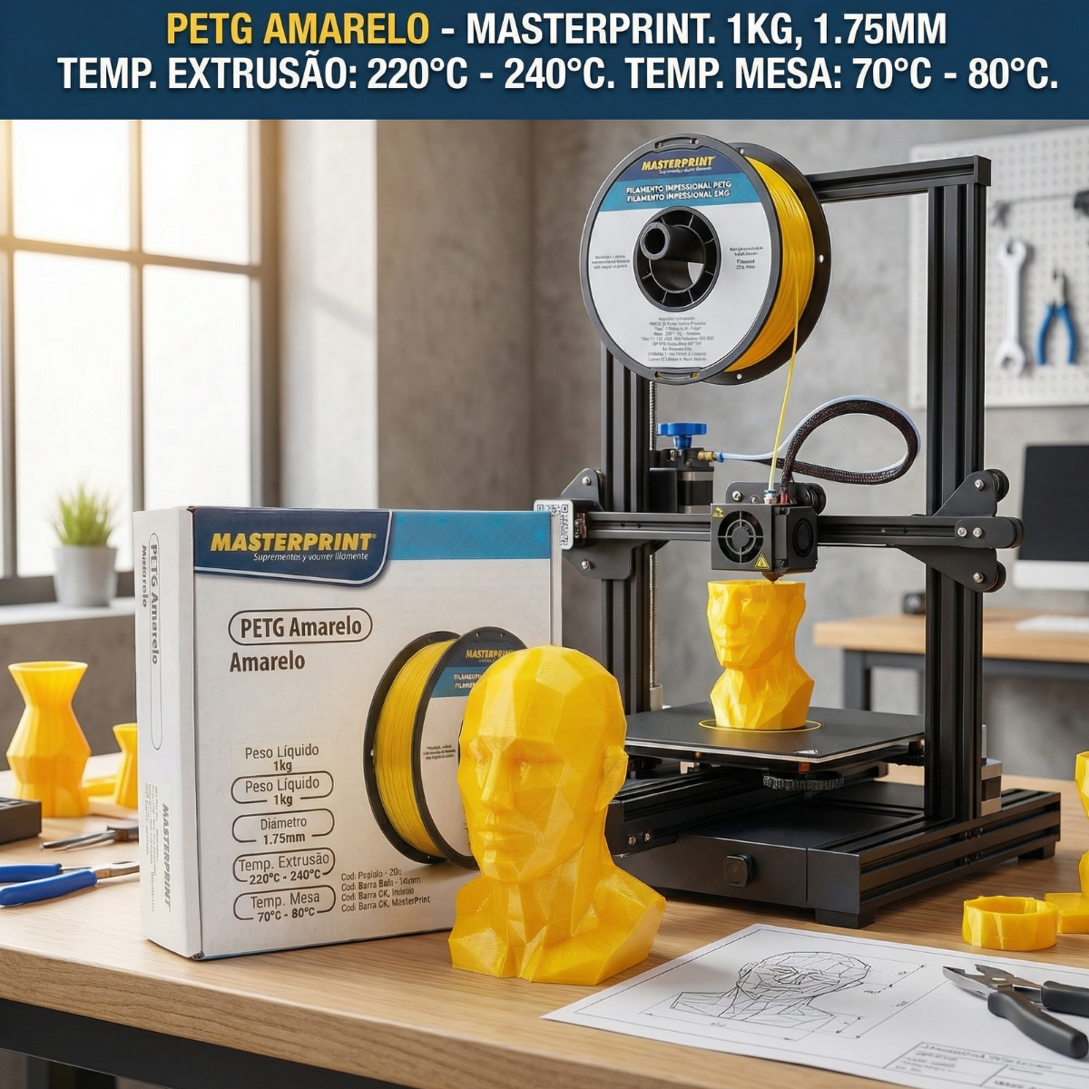 MP FILAMENTO IMPRESSORA 3D IMPRESSÃO - PETG