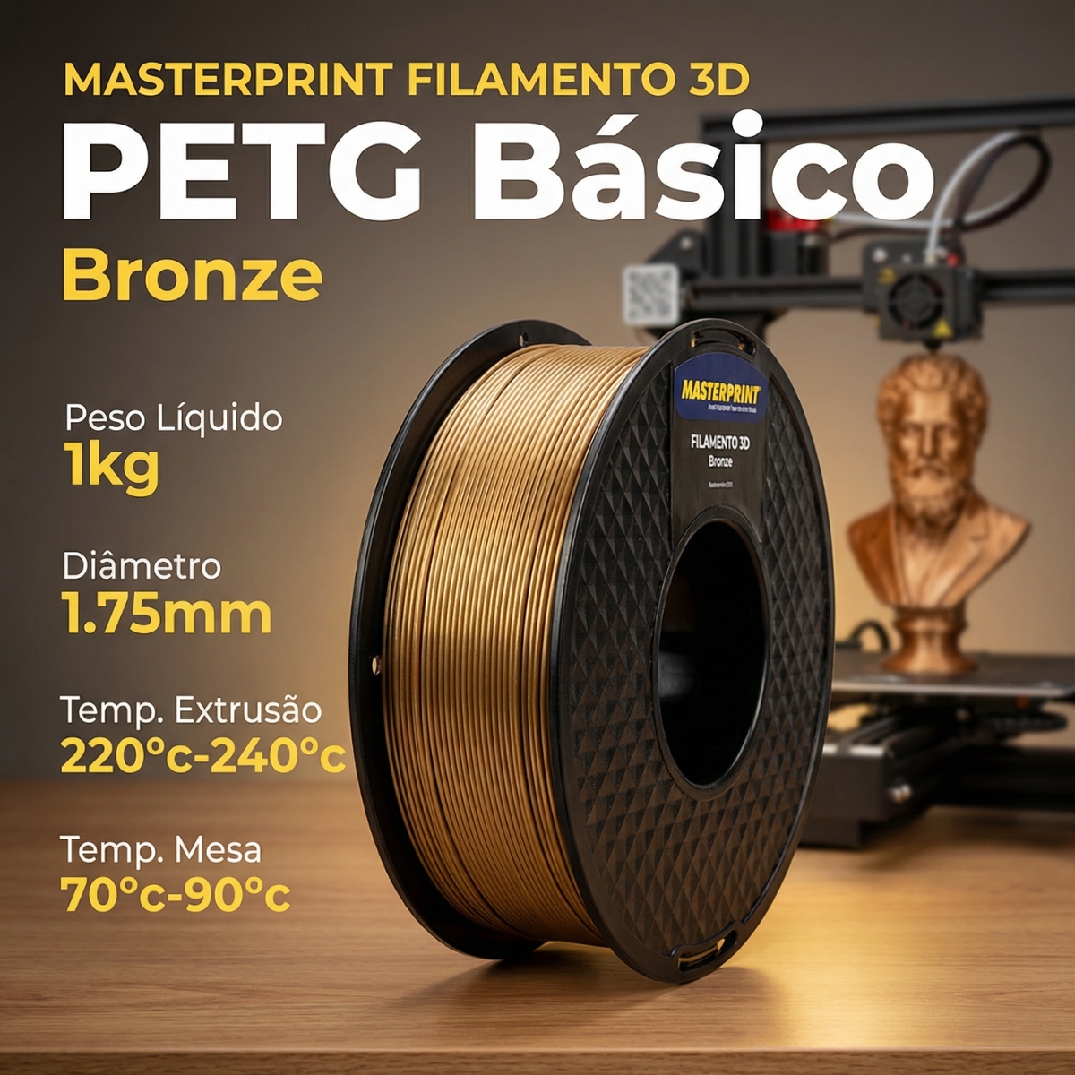MP FILAMENTO IMPRESSORA 3D IMPRESSÃO - PETG