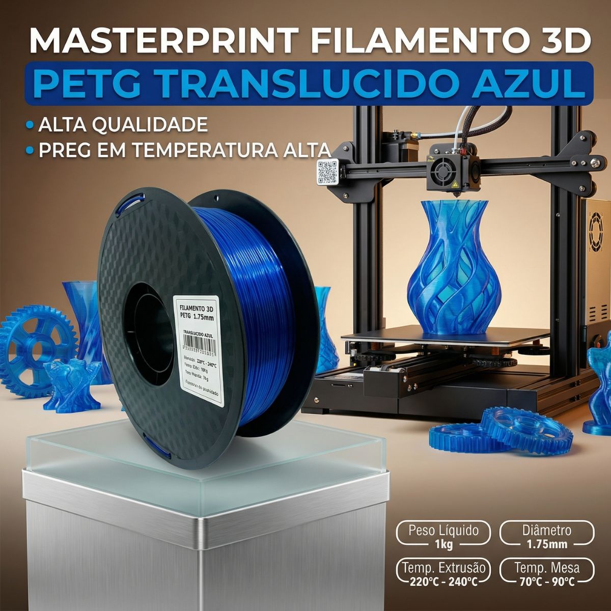 MP FILAMENTO IMPRESSORA 3D IMPRESSÃO - PETG