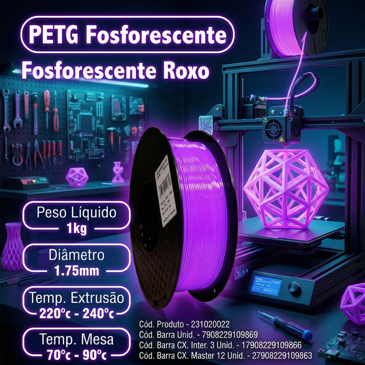 MP FILAMENTO IMPRESSORA 3D IMPRESSÃO - PETG