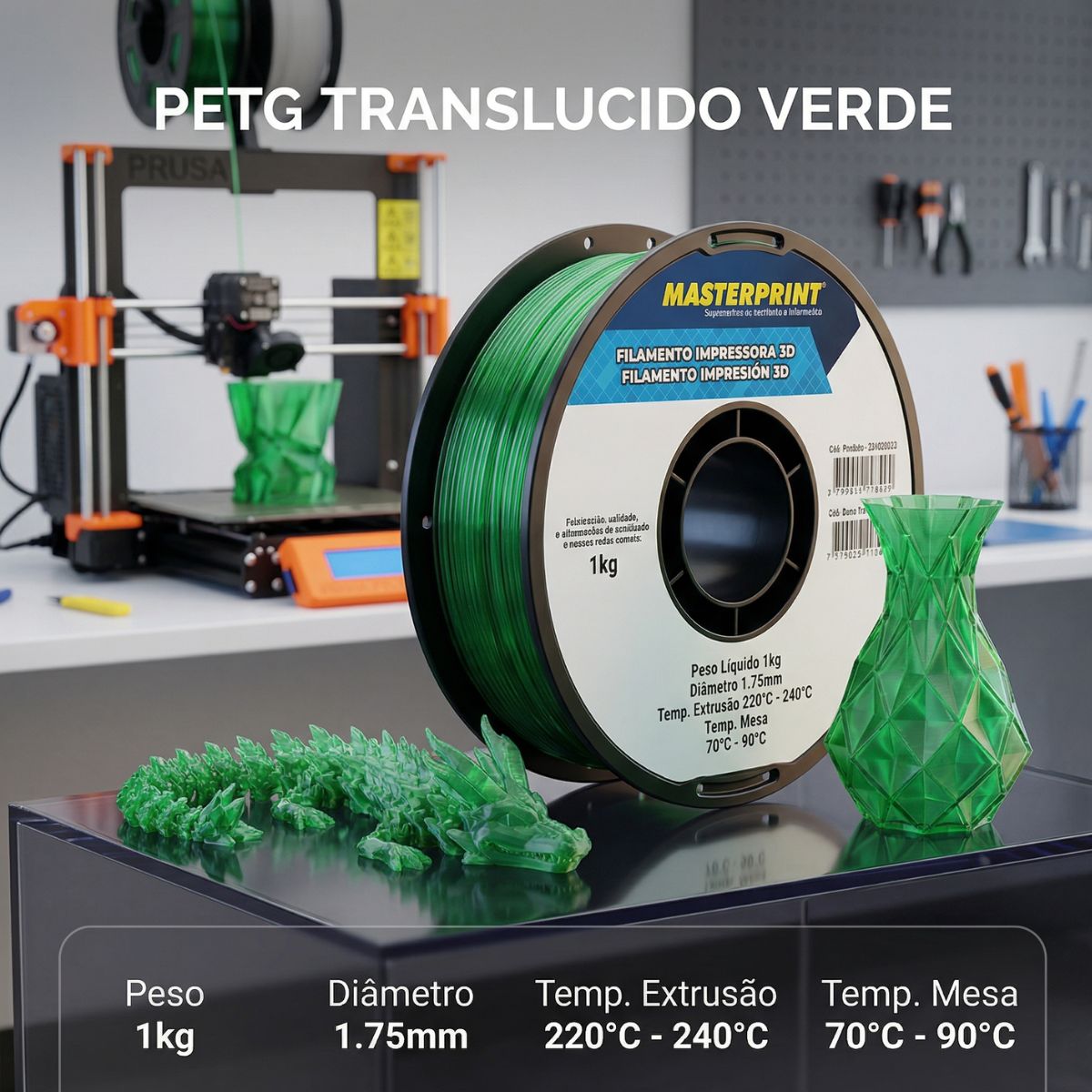 MP FILAMENTO IMPRESSORA 3D IMPRESSÃO - PETG