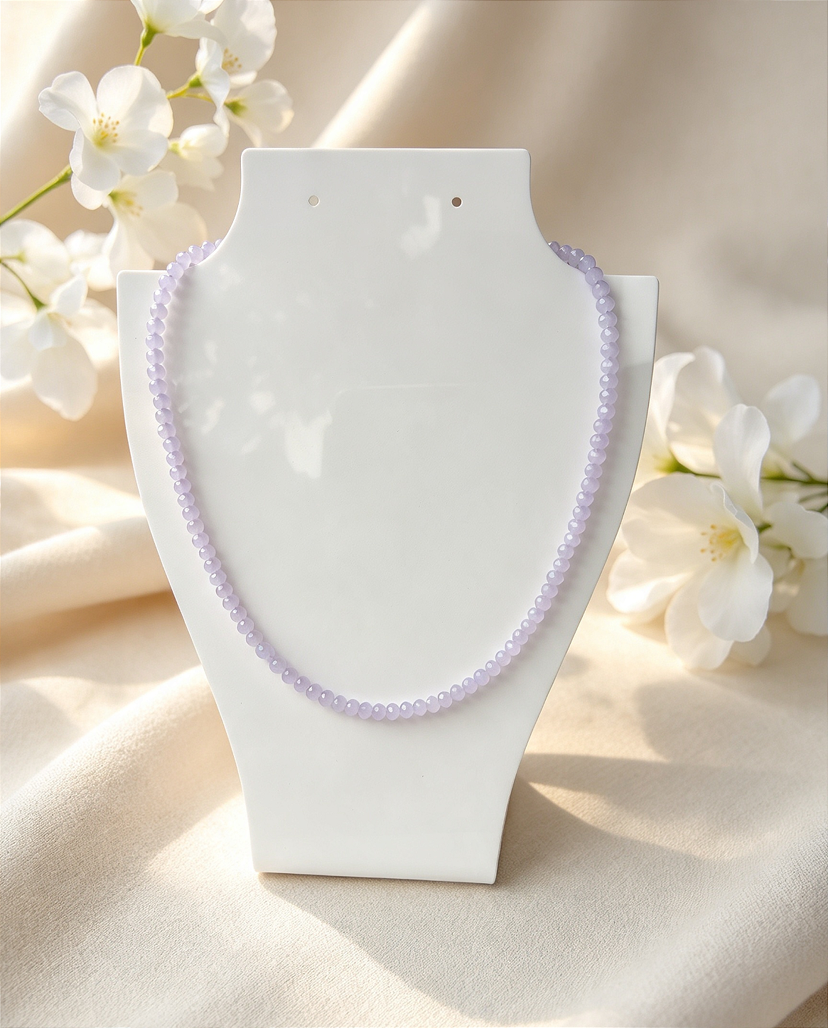 Colar de cristal de vidro lilás