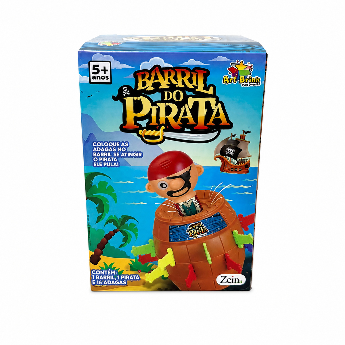 Jogo Barril do Pirata com 16 Adagas