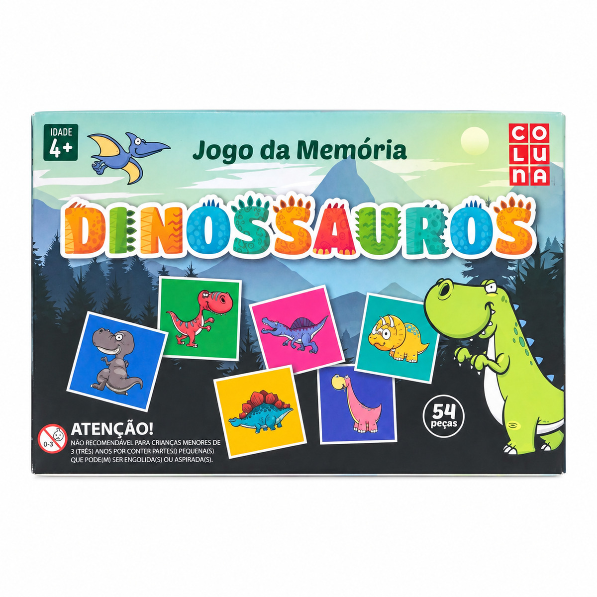 Jogo da Memória Dinossauros 54 Peças