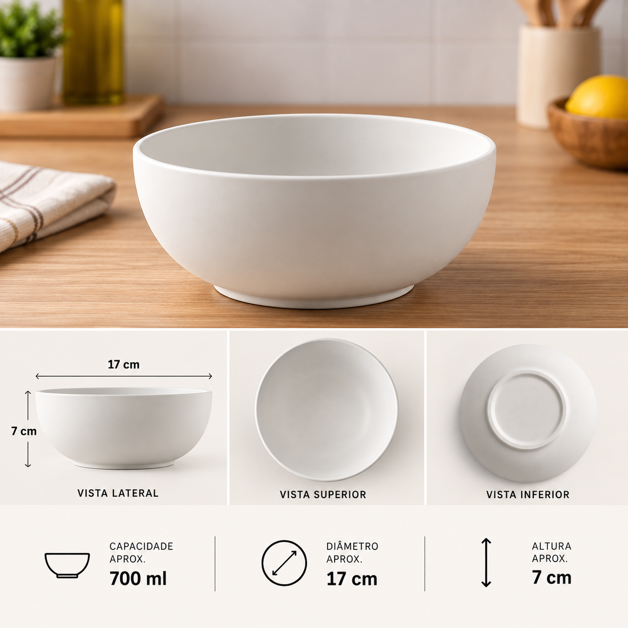 Molde de gesso bowl 17 cm