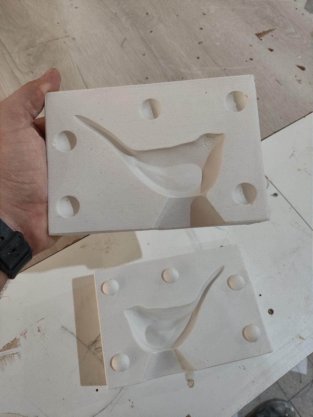 Molde de gesso passarinho