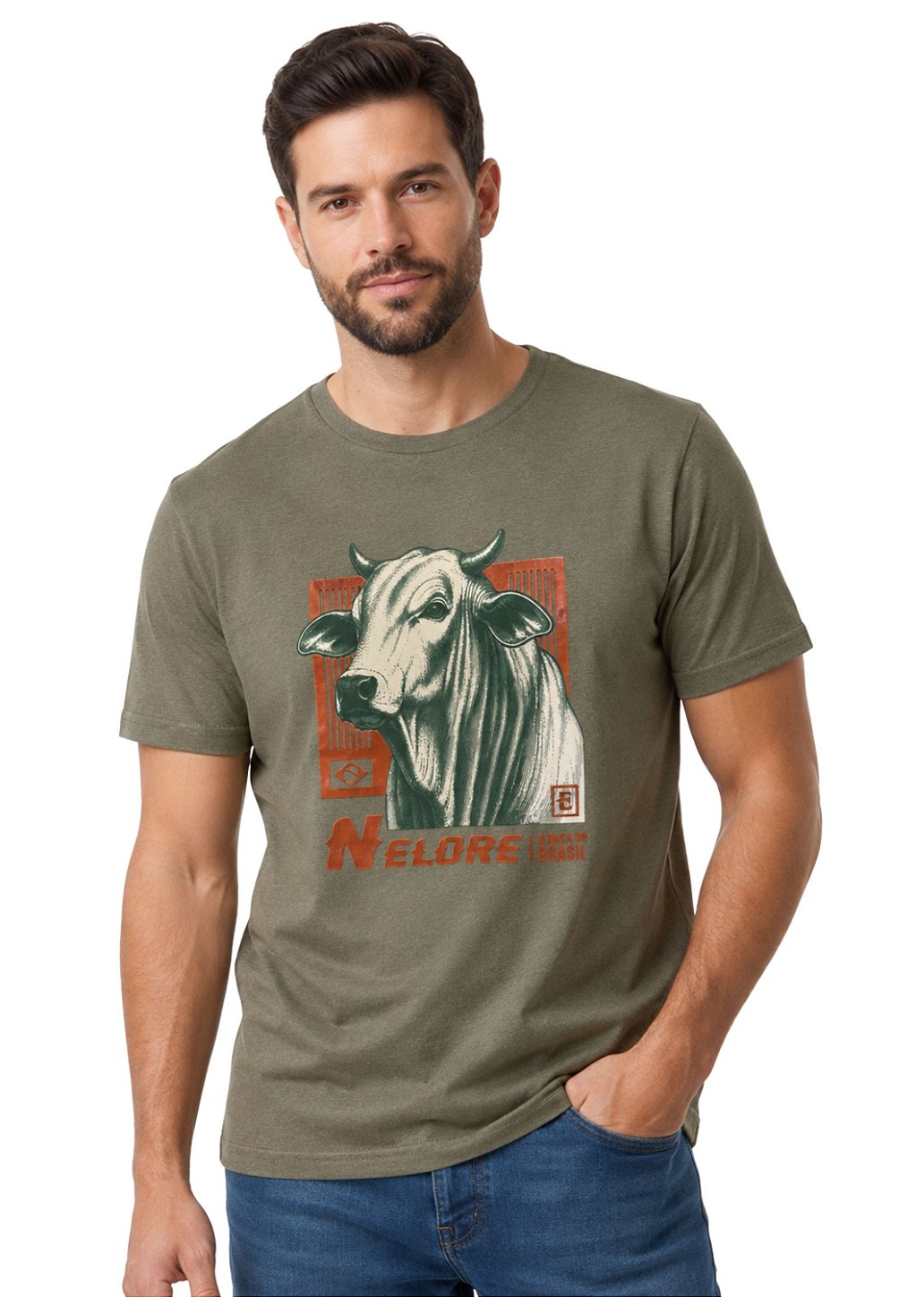 Camiseta Masculina Estanciero Nelore A Raça Do Brasil