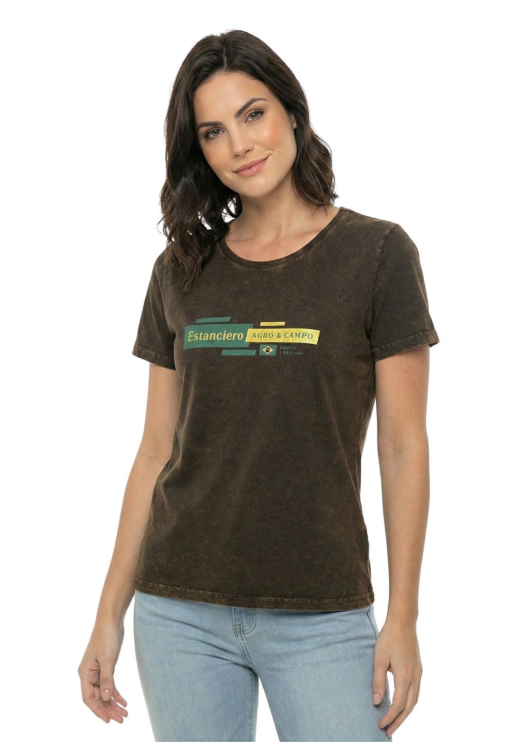 T-Shirt Baby Look Feminina Estanciero Agro E Campo