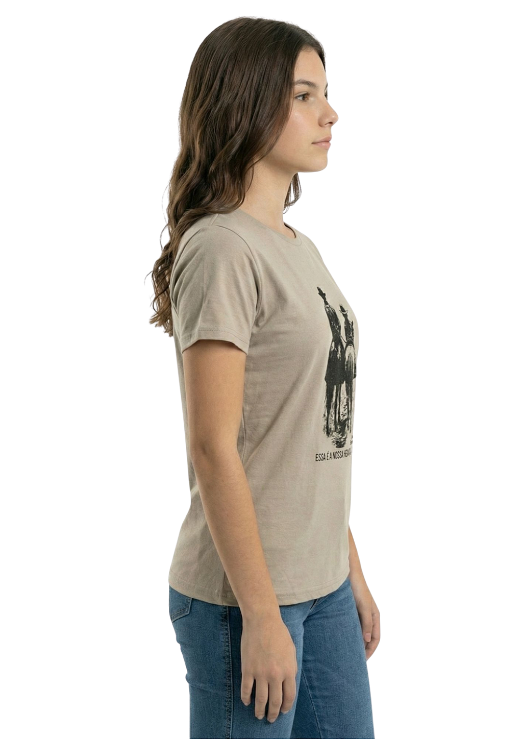 T-Shirt Baby Look Juvenil Feminina Estanciero Nossa Herança Guria