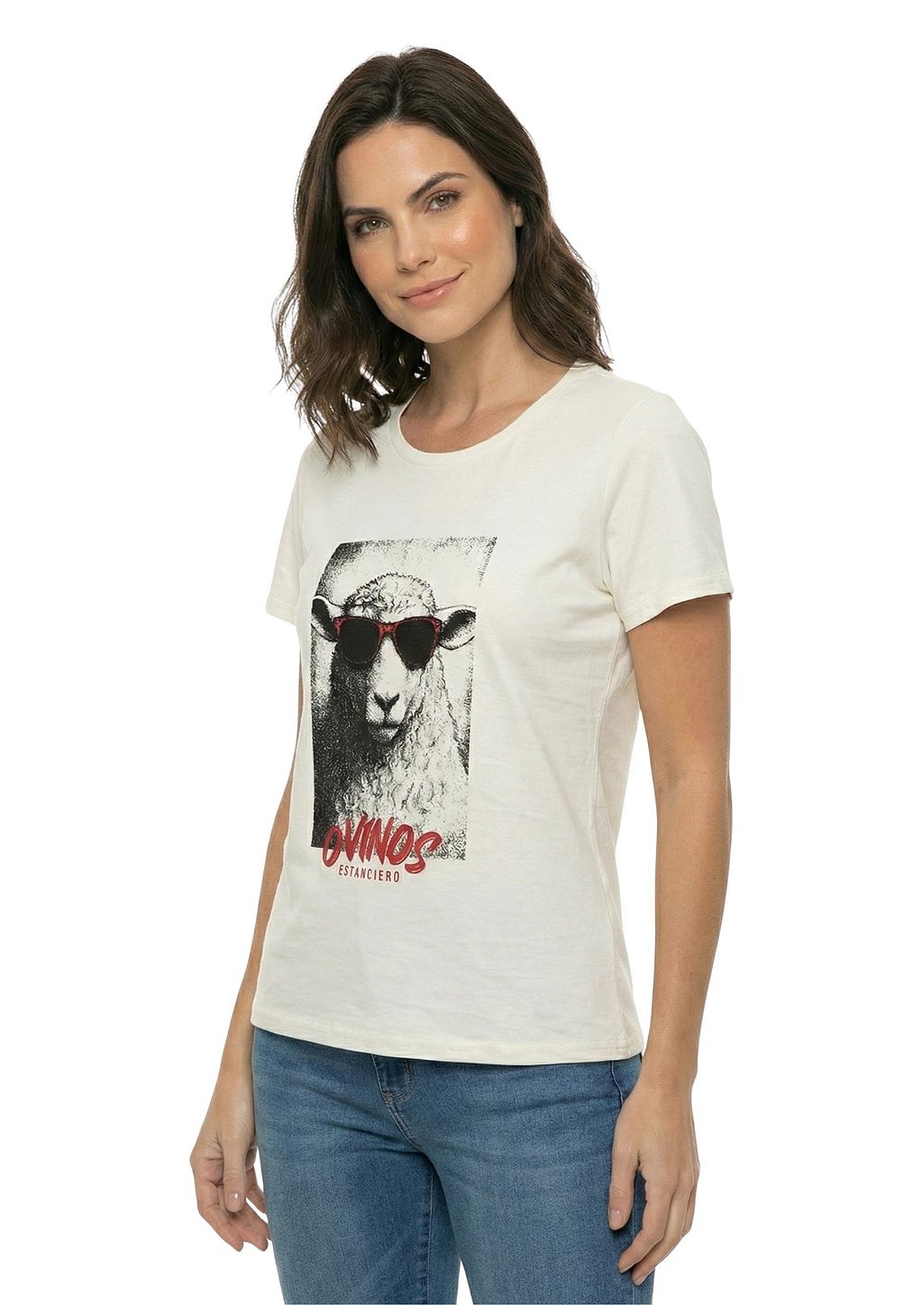 T-Shirt Baby Look Feminina Estanciero Ovelinha
