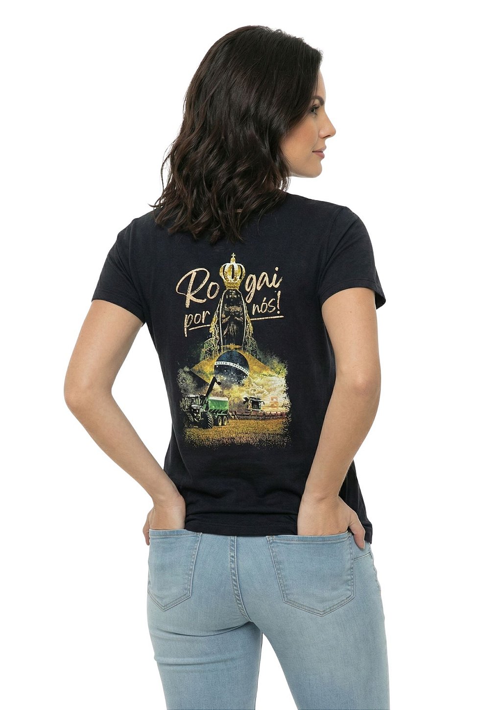 T-Shirt Baby Look Feminina Nossa Senhora Aparecida