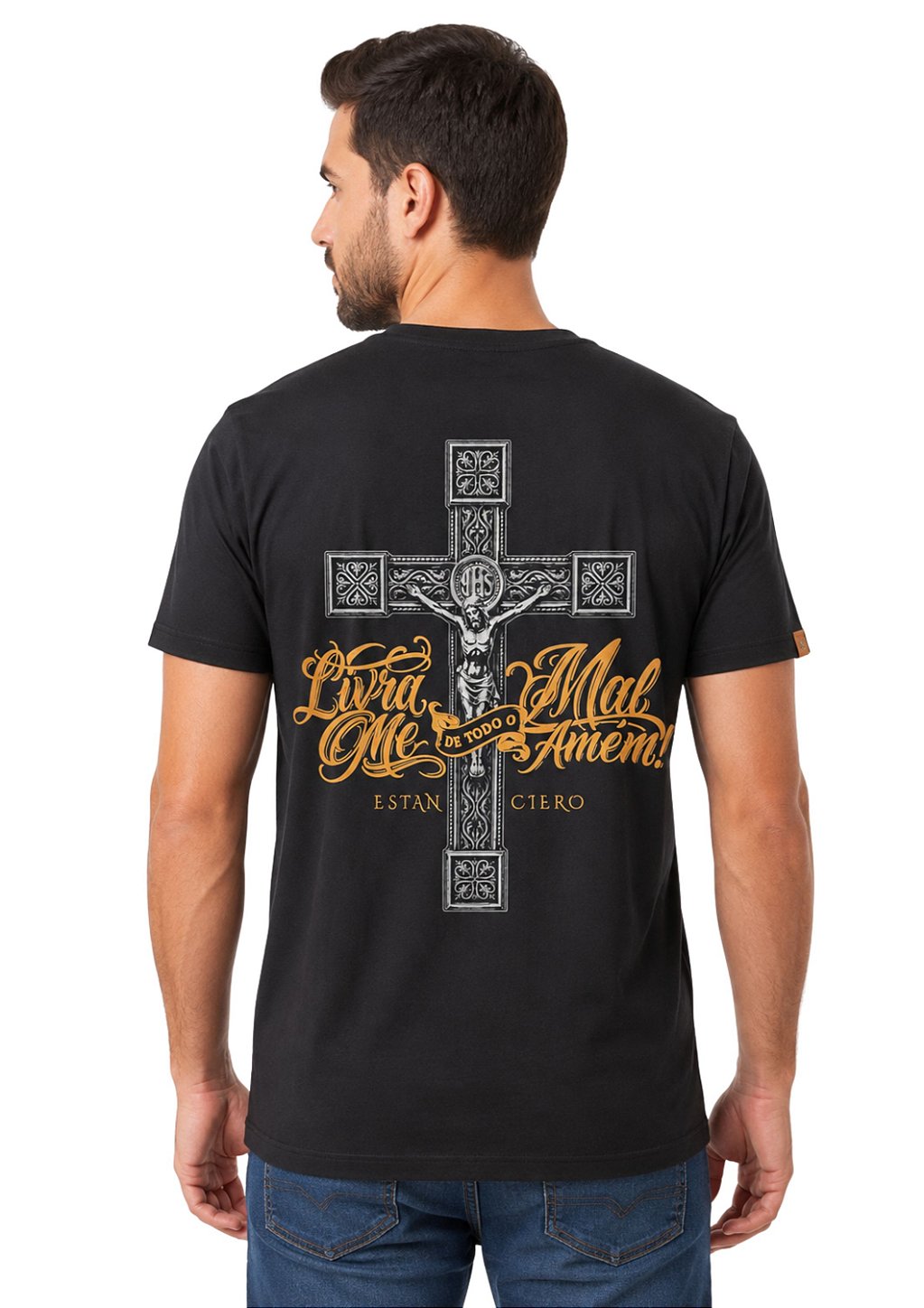 Camiseta Masculina Estanciero Cruz Sagrada