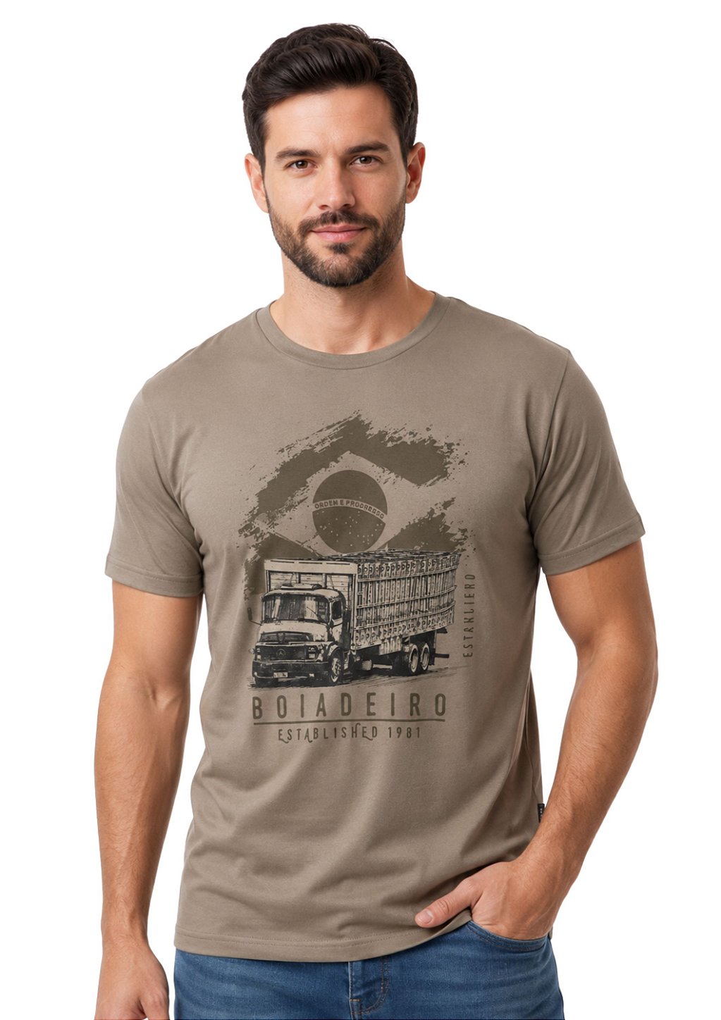 Camiseta Masculina Estanciero Caminhão Boiadeiro