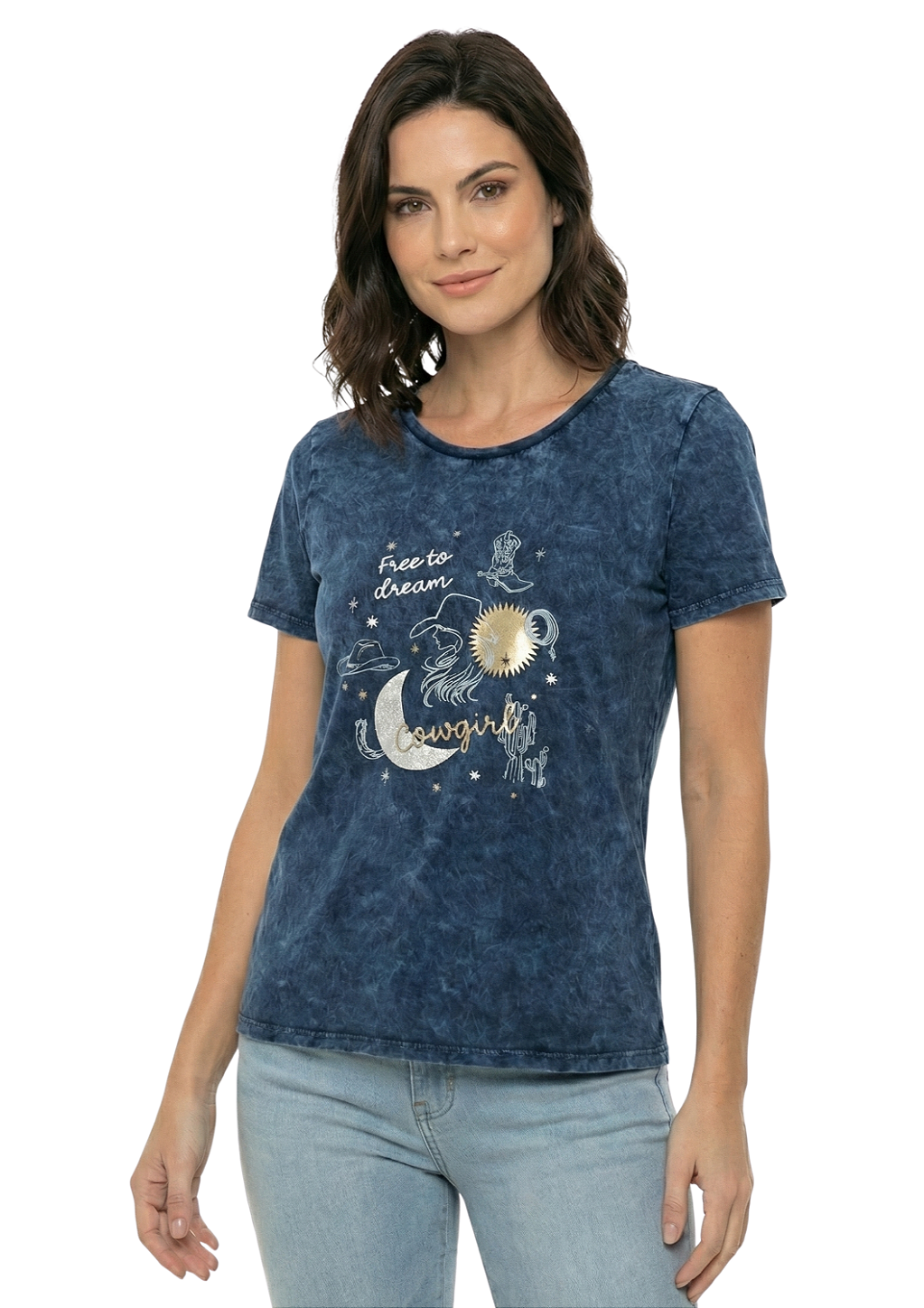 T-Shirt Baby Look Feminina Estanciero Free To Dream