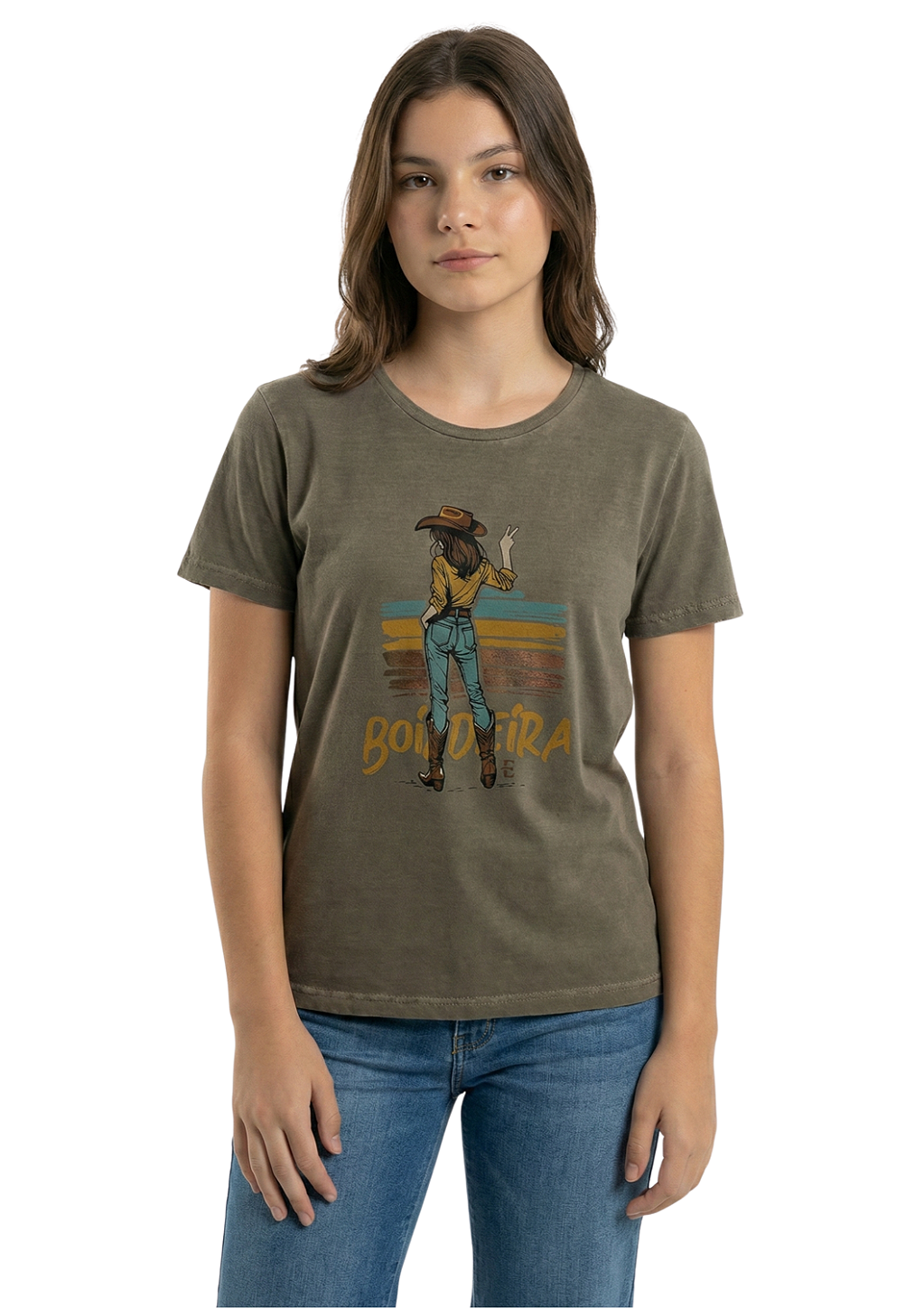 Shirt Juvenil Feminina Estanciera Boiadeira