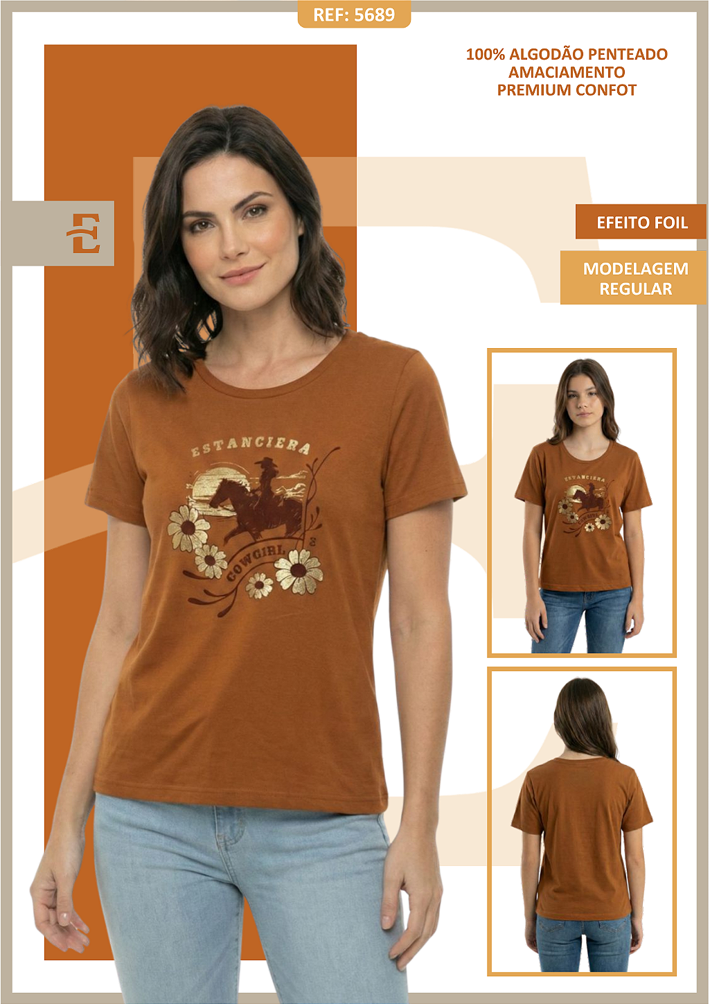 T-Shirt Regular Feminina Estanciero Cowgirl