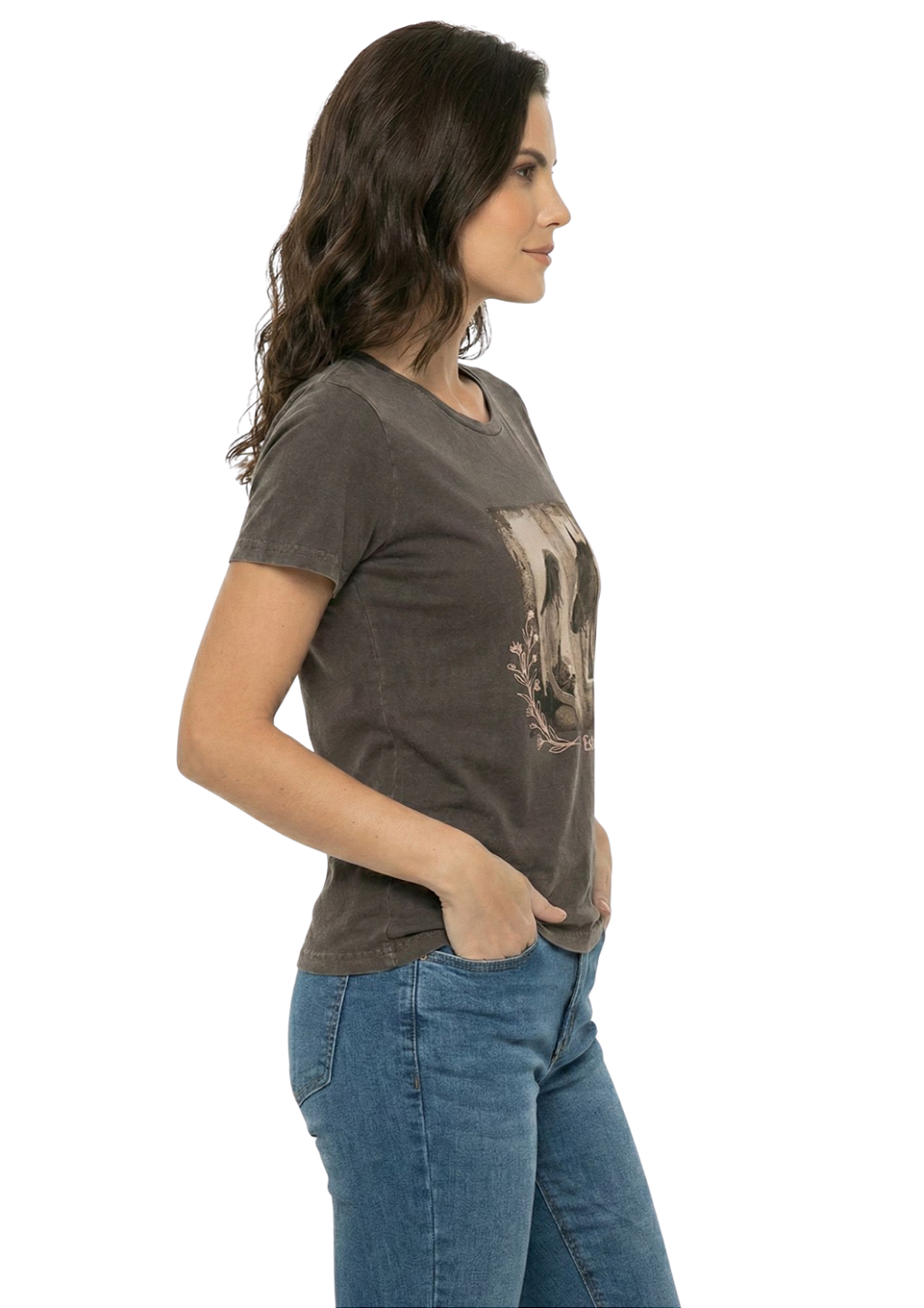 Shirt Feminina Estanciera Cavalo na Janela