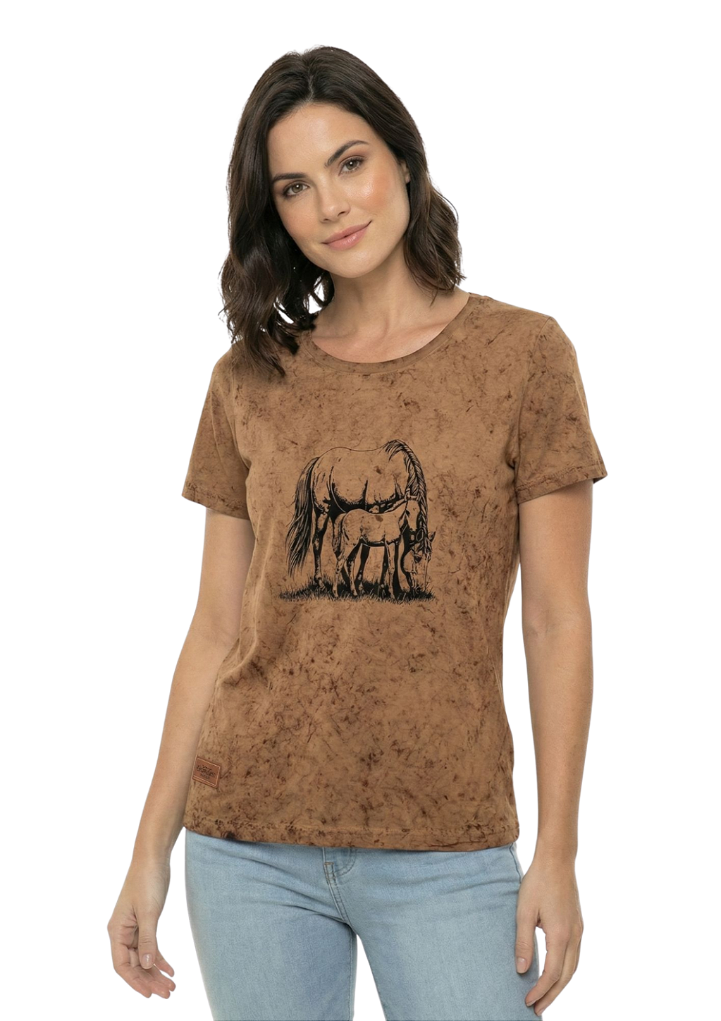 Shirt Feminina Estanciera Lavanderia Égua e Potro