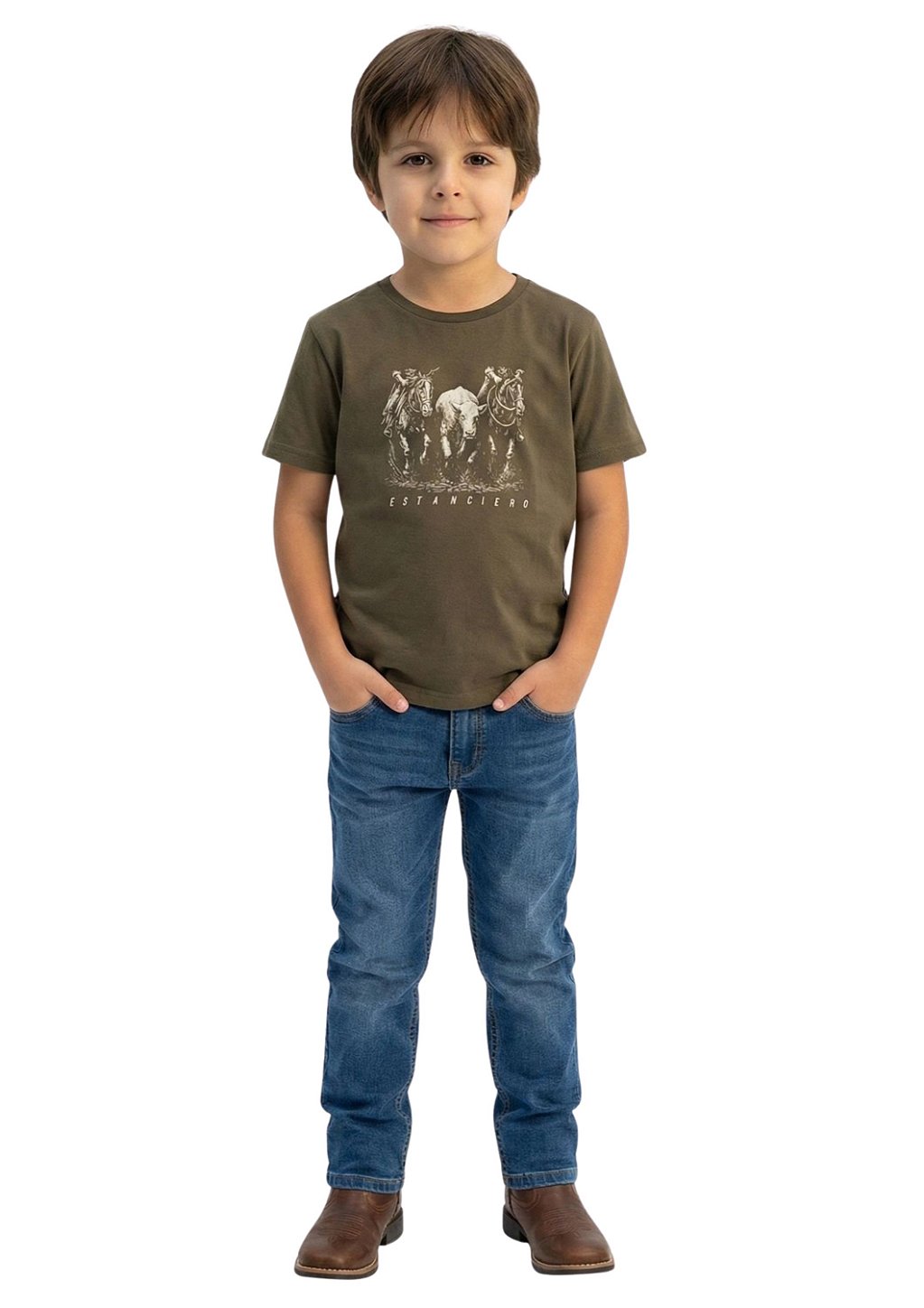 Camiseta Infantil Estanciero Paleteada Dupla