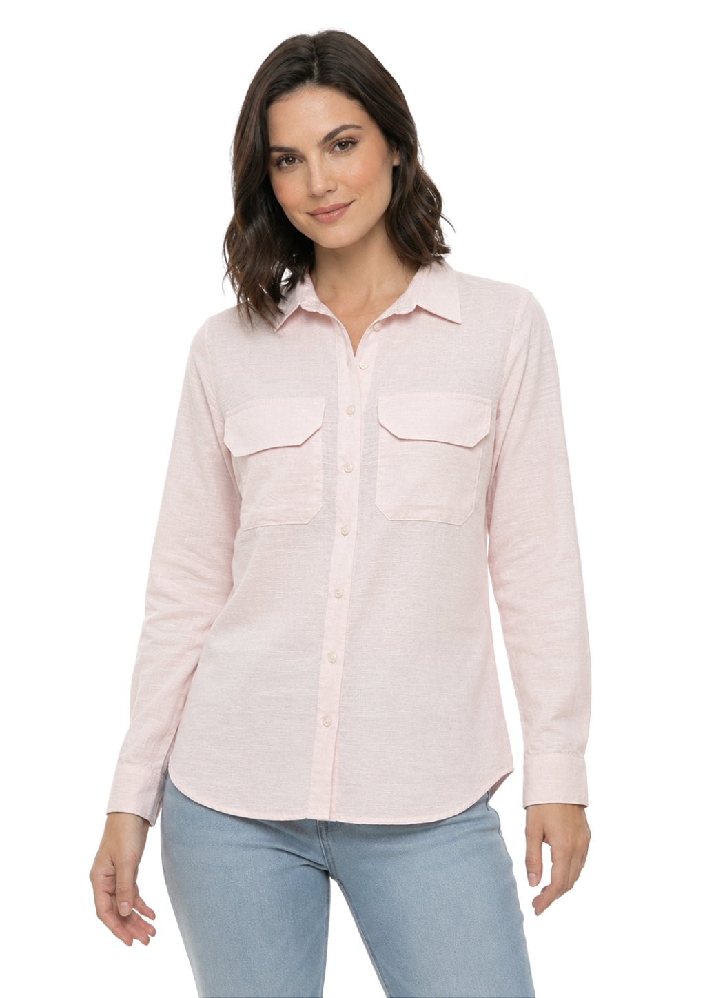 Camisa Feminina 2 Bolsos Frente Estanciero Algodão