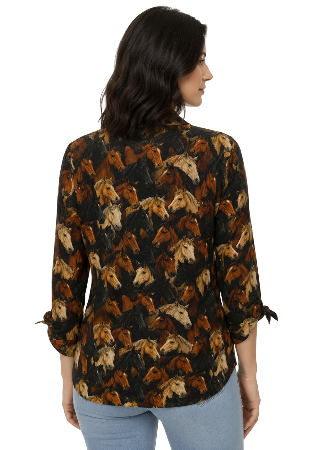 Camisa Feminina Estanciero Gola Padre Manga 3/4