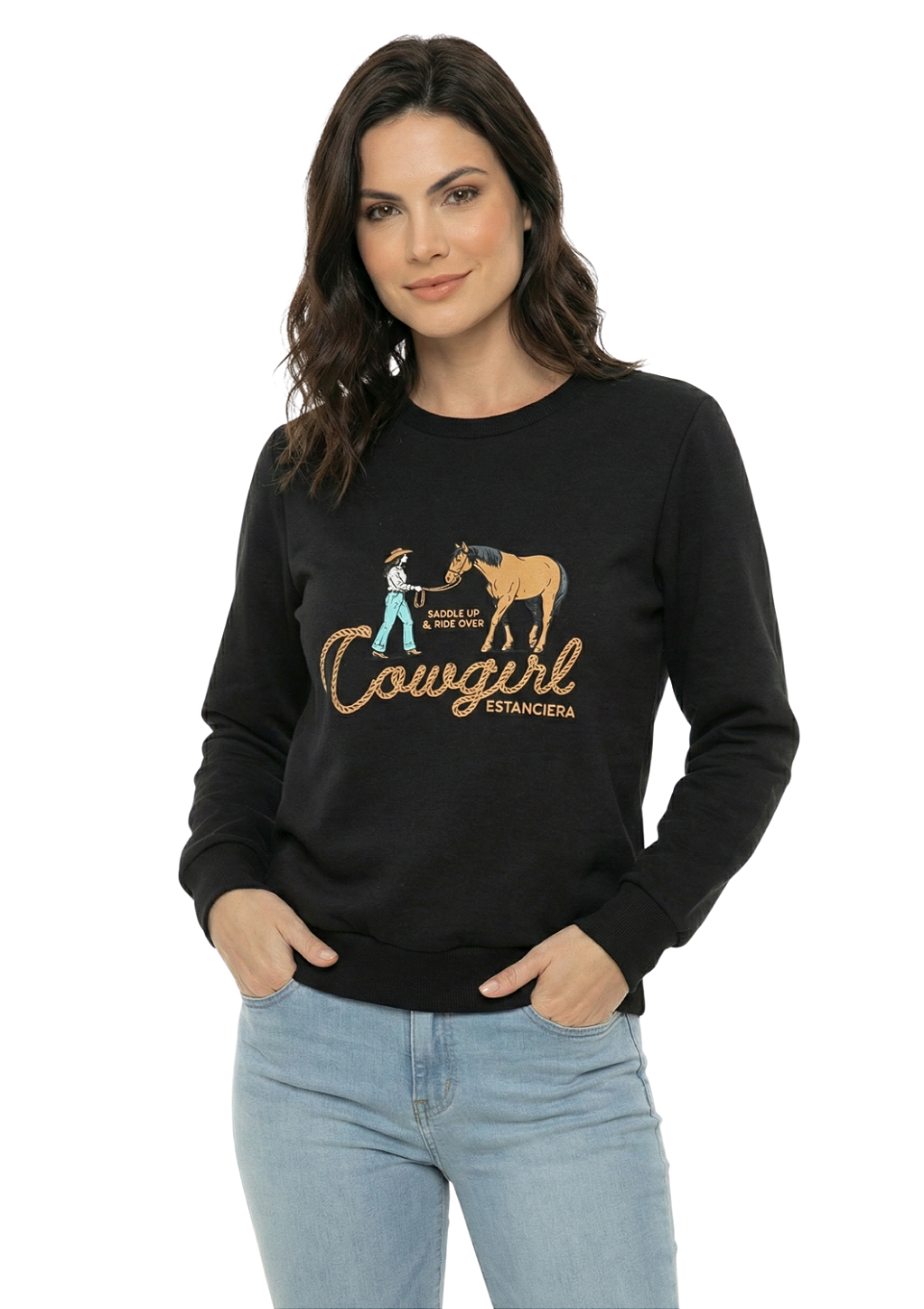 Blusa de Moletom Feminino Estanciero Prepare-se Para Cavalgar