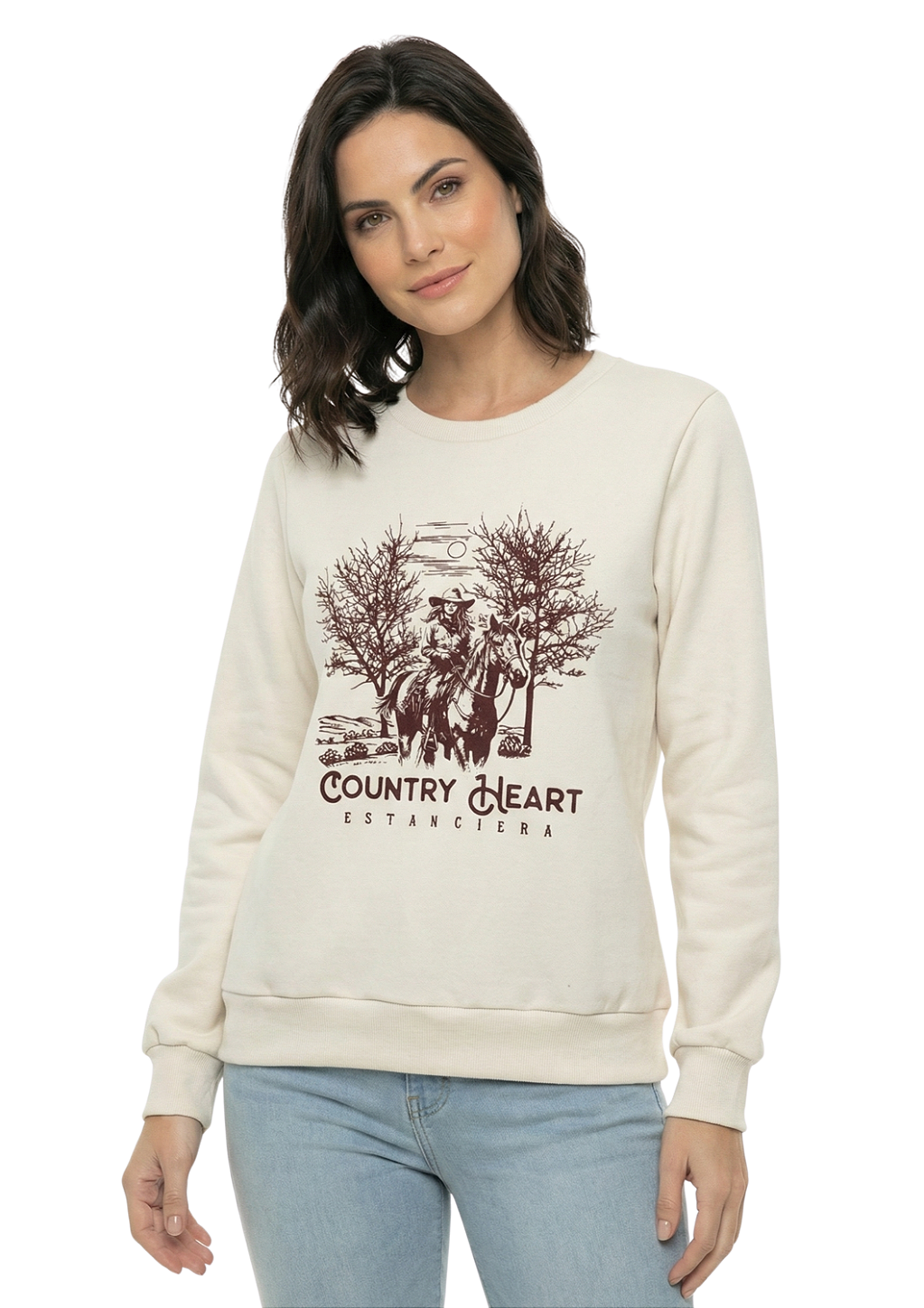Blusa de Moletom Feminino Estanciero Country Heart